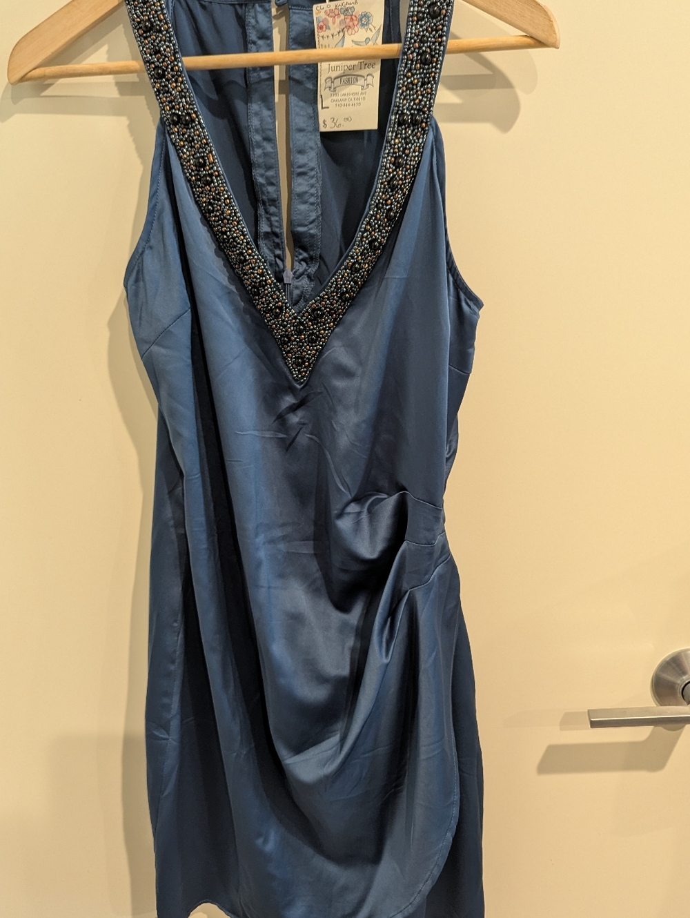 Nikibiki Blue Sleeveless Tunic with Beaded Trim